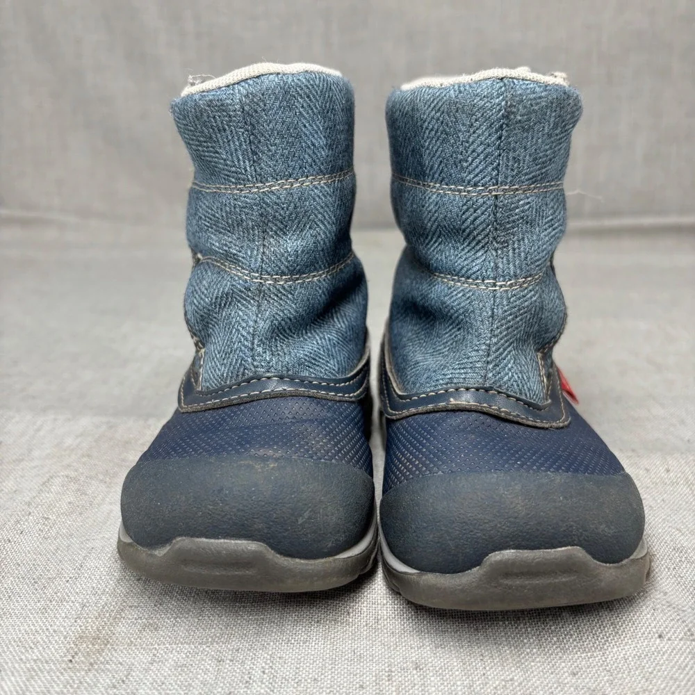 See Kai Run Baker Snow Boots Navy Blue Waterproof Insulated Winter Kids Size 8